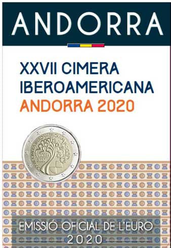 Andorre 2 Euro 2020 CoinCard - Sommet Ibéro-Américain