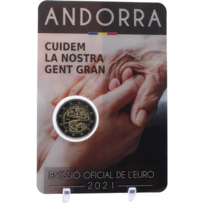 Andorre 2 Euro 2021 CoinCard - Aider les personnes âgées
