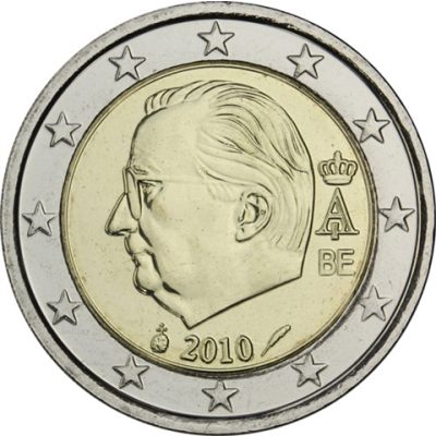 Belgique 2 euros 2010 – Pièce de monnaie en circulation Roi Albert II