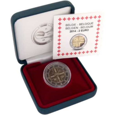 Belgique 2 Euro 2014 PP 150 ans de la Croix-Rouge dans un étui