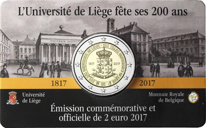 Belgique Pièce de 2 euros 2017 - 200 ans de l'Université de Liège