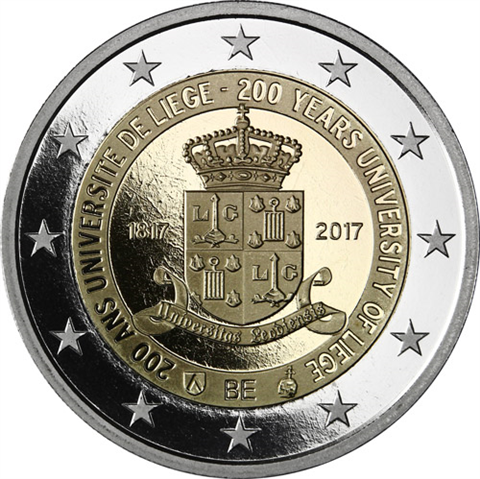 Belgique 2 Euro 2017 PP 200 ans de l'Université de Liège