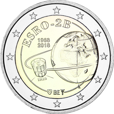 Belgique 2 Euro 2018 - Satellite de recherche ESRO-2B