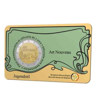 Belgique 2 Euro 2023 CoinCard Art Nouveau à Bruxelles