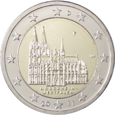 Allemagne 2 Euro 2011 – Cathédrale de Cologne – Marque d'atelier F