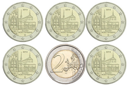 Allemagne 2 Euro 2013 – Monastère de Maulbronn – Série complète A D F G J