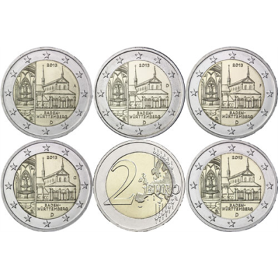 Allemagne 2 Euro 2013 – Monastère de Maulbronn – Série complète A D F G J