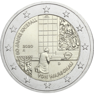 Allemagne 2 euros 2020 Varsovie Génuflexion - Atelier monétaire A