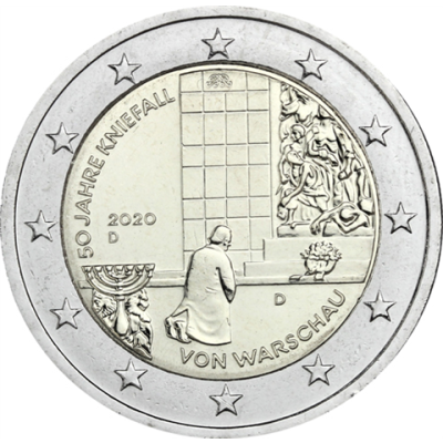 Allemagne 2 euros 2020 Varsovie Génuflexion - Marque d'atelier D