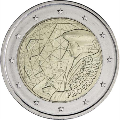 Allemagne 2 euros 2022 - Programme Erasmus - Marque d'atelier J