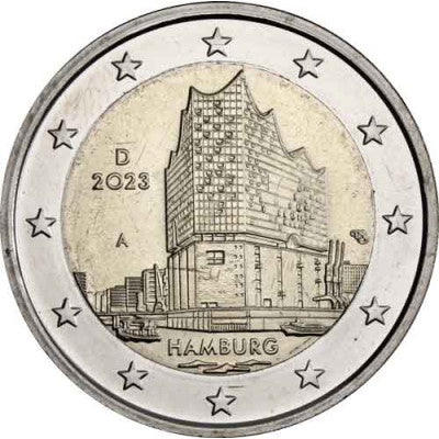 Allemagne 2 Euro 2023 Hambourg Elbphilharmonie - Marque d'atelier A