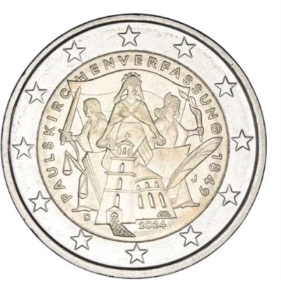 Allemagne 2 Euro 2024 Paulskirche Constitution