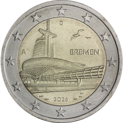Allemagne 2 euros 2026 Maison du climat Bremerhaven - Marque d'atelier A