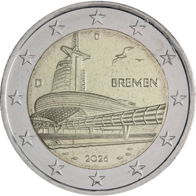 Allemagne 2 euros 2026 Maison du climat Bremerhaven - Marque d'atelier D