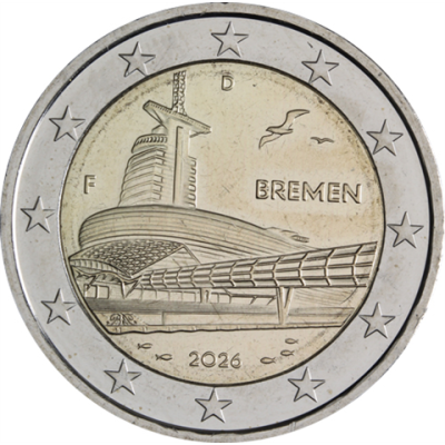 Allemagne 2 euros 2026 Maison du climat Bremerhaven - Marque d'atelier F