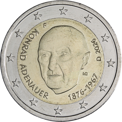 Allemagne 2 Euro 2026 - Konrad Adenauer Marque d'atelier F
