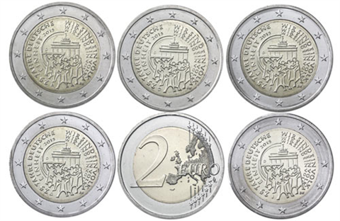 Allemagne 5 x 2 Euro 2015 - 25 ans d'unité allemande - ADFGJ