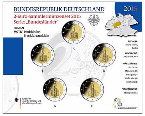 Allemagne 5 x 2 Euro 2015 - Église Saint-Paul dans la brochure VfS