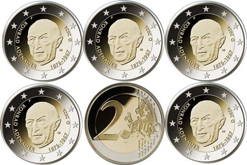 Allemagne Coffret de 5 x 2 euros 2026 - Konrad Adenauer