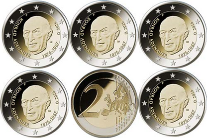 Allemagne Coffret de 5 x 2 euros 2026 en état neuf - Konrad Adenauer
