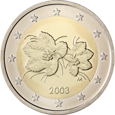 Pièce de 2 euros finlandaise de 2003 en circulation - Mûre arctique