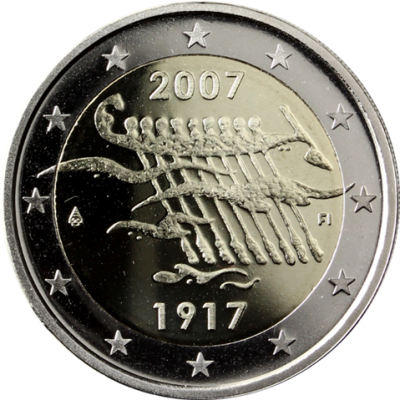 Finlande 2 Euro 2007 PP 90 ans d'indépendance