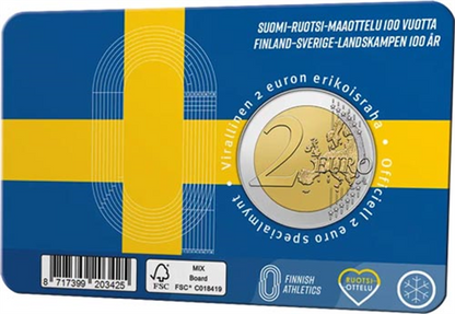 Carte commémorative Finlande 2 Euro 2025 (ENG) - Athlétisme Finlande-Suède