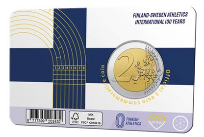Carte de 2 euros 2025 Finlande (FI/SE) - Athlétisme Finlande-Suède