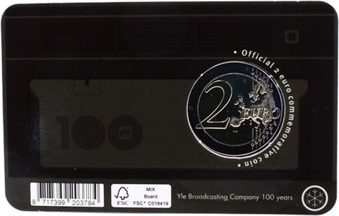 Finlande 2 Euro 2026 Yleisradio – Coincard noire version FI/SWE