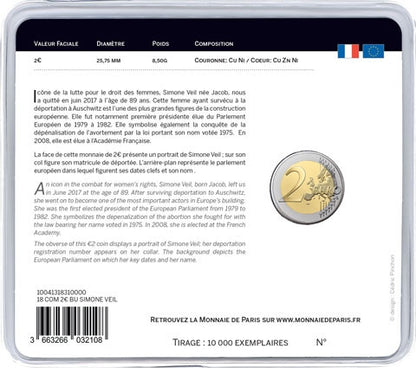 France 2 Euro 2018 - CoinCard - Simone Veil