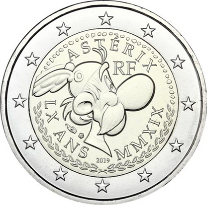 France 2 Euros 2019 CoinCard n° 1 - Astérix et Obélix - 60 ans d'Astérix