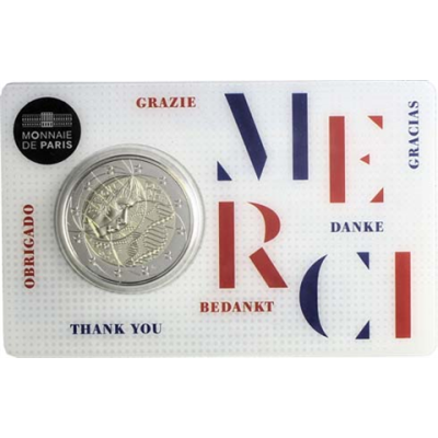 France 2 Euro 2020 CoinCard 1 - Recherche médicale - Merci