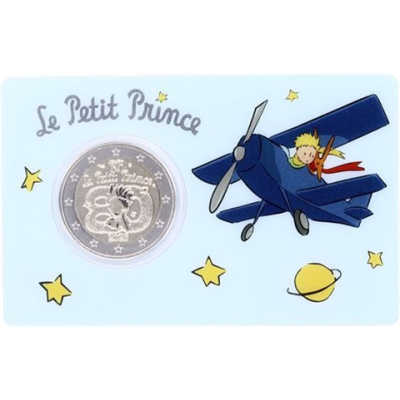 France 2 Euro 2026 – 80 ans du « Petit Prince » - Carte à collectionner Avion - Bleu clair