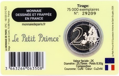 France 2 Euro 2026 – 80 ans du « Petit Prince » - CoinCard Desert Runner - jaune