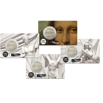 France 4 x 2 Euro 2025 CoinCards Musée du Louvre