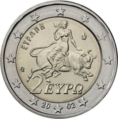 Grèce 2 Euro 2002 Europe sur le Taureau