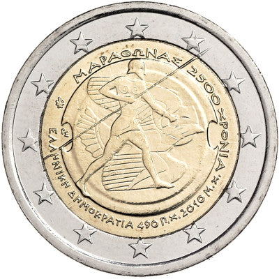 Grèce 2 Euro 2010 bfr. 2500 ans depuis la bataille de Marathon