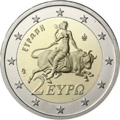 Grèce 2 Euro 2011 bfr. Europe sur le Taureau