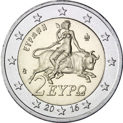 Grèce 2 Euro 2016 standard Europe sur le taureau
