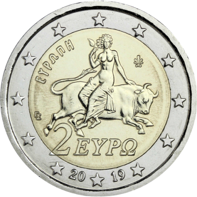 Grèce 2 Euro 2019 Europe sur le Taureau