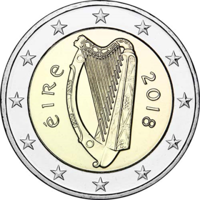 Irlande 2 Euro 2018 - Harpe celtique