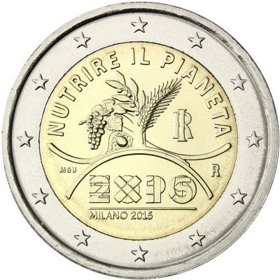 Italie 2 Euro 2015 bfr. Pour l'EXPO 2015 à Milan