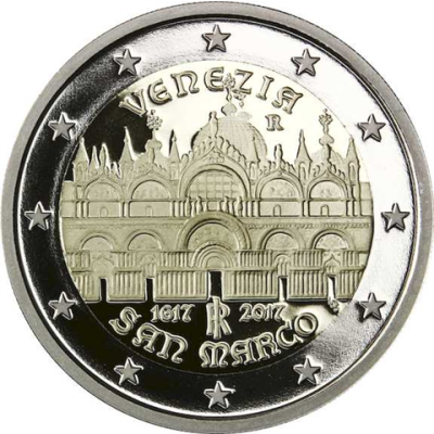 Italie 2 Euro 2017 PP 400e anniversaire de l'achèvement de la basilique Saint-Marc