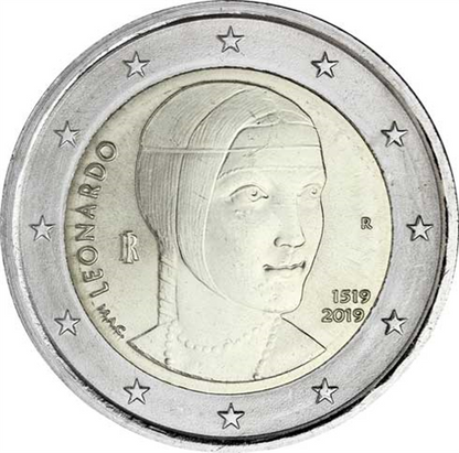 Italie 2 Euro 2019 en amont du 500e anniversaire de la mort de Léonard de Vinci