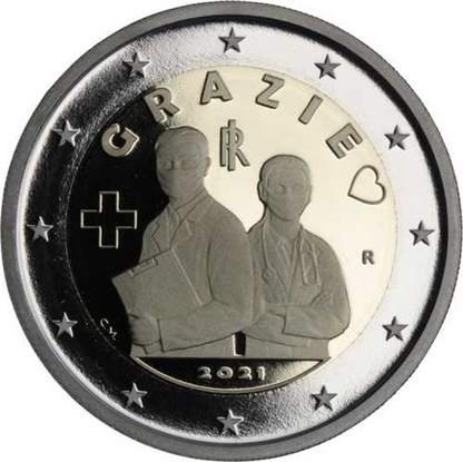 Italie 2 Euro 2021 PP - Merci - Personnel médical