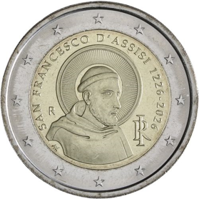 Italie 2 Euro 2026 - 800e anniversaire de la mort de saint François d'Assise