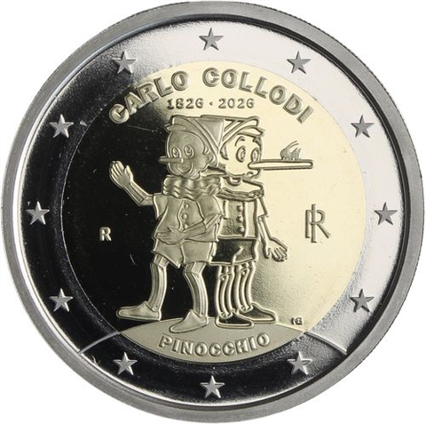 Italie 2 Euro 2026 PP – 200ème anniversaire de Carlo Collodi – Pinocchio