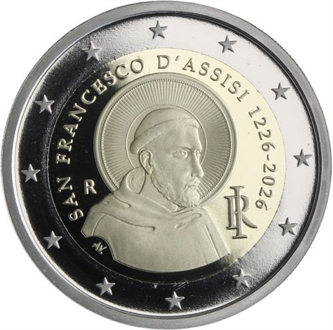 Italie 2 Euro 2026 PP – 800e anniversaire de la mort de saint François d'Assise