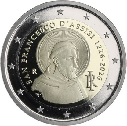 Italie 2 Euro 2026 PP – 800e anniversaire de la mort de saint François d'Assise