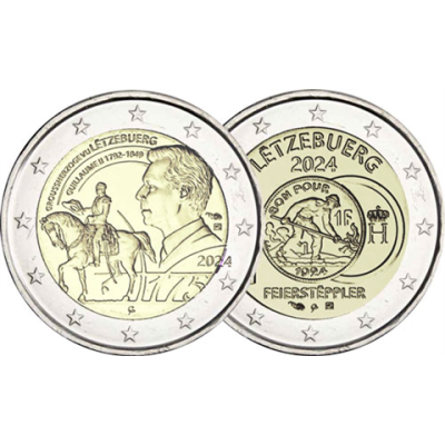 Offre combinée : Luxembourg 2 Euro 2024 Guillaume II - Steppler de célébration